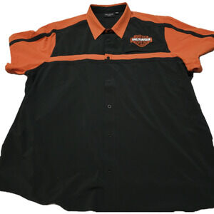 Harley Davidson 4XL Button Up Shirt Genuine Motorclothes Bike Stretch Fabric EUC